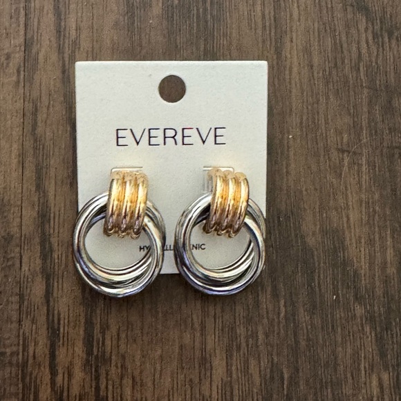 Evereve Vesta knocker Gold and Silver Tone Hoop Earrings - Picture 7 of 11